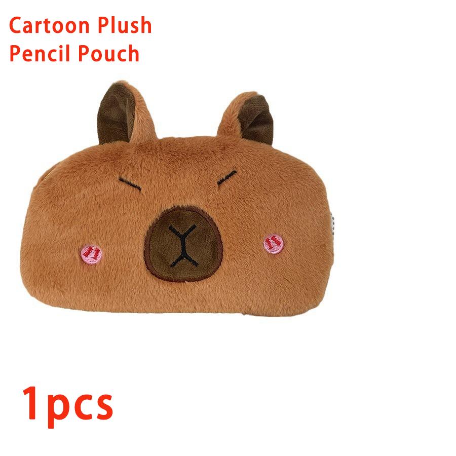 

Cartoon plush pen bag Large capacity pen bag Stationery storage bag Cosmetic bag storage stationery bag plush storage bag
