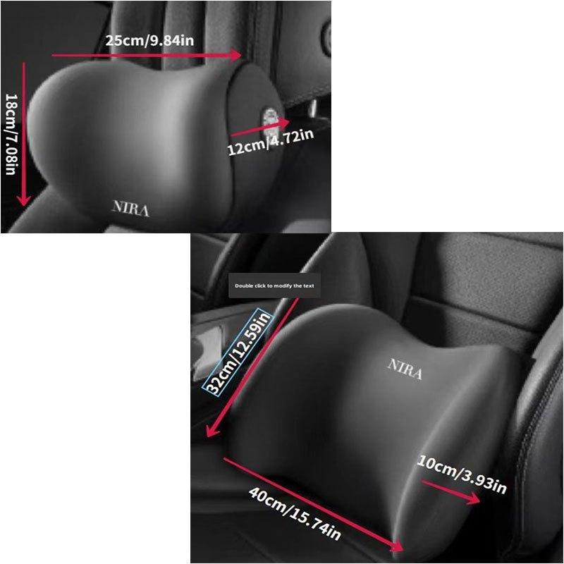 Ergonomic Car Seat Cushion Set with Neck Support and Lumbar Pillow for Driving Comfort and Back Relief