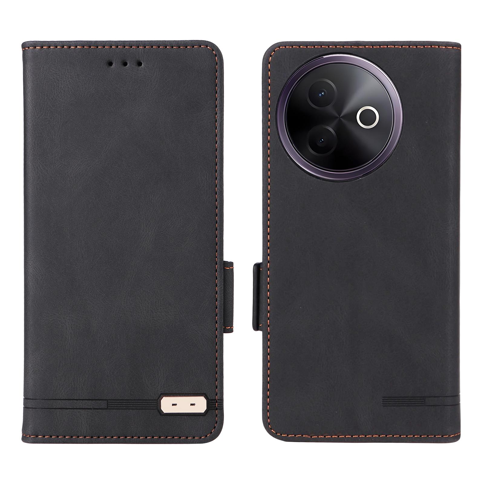 

Для vivo Y39 5G Чохол Шкіряний Гаманець Відкидна Кришка для Телефону з Апаратною Декорацією Black