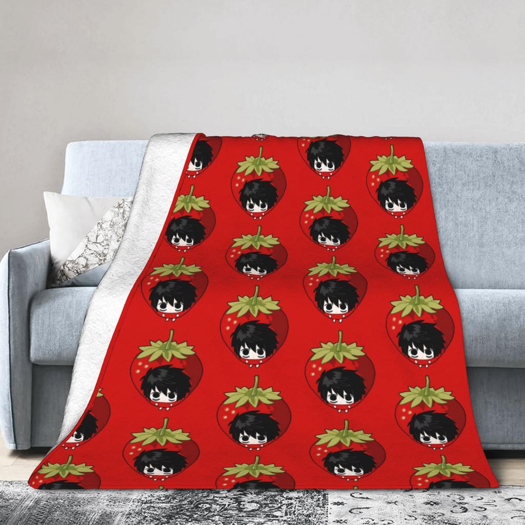 L Lawliet Knitted Blanket Deathnotes Anime Fuzzy Throw Blanket Bedroom Sofa Decoration Ultra-Soft Warm Bedspreads