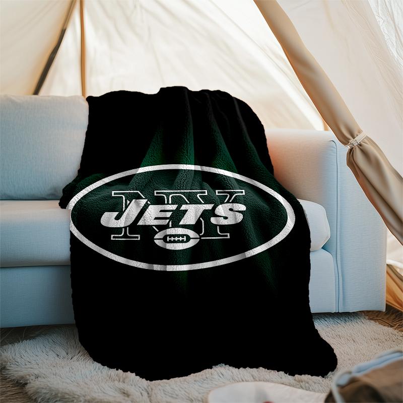New York Jets logo printed blanket—lightweight,soft,warm;versatile blanket all seasons—perfect as &air-conditioning throw,nap blanket