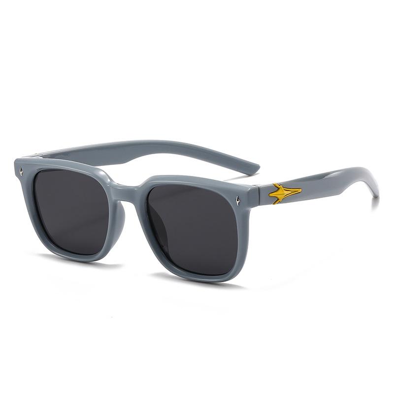 New Retro High-end Niche Square Frame Concave Shape Fashionable Silicone Polarized Children's Sunglasses 23046