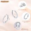 Naniwaai Earring High Quality Silver 18K Platinum White Women's Hoops, Popular, Zirconia, Earrings, Non-Worn Ring, Hypoallergenic, Gold, Plated,