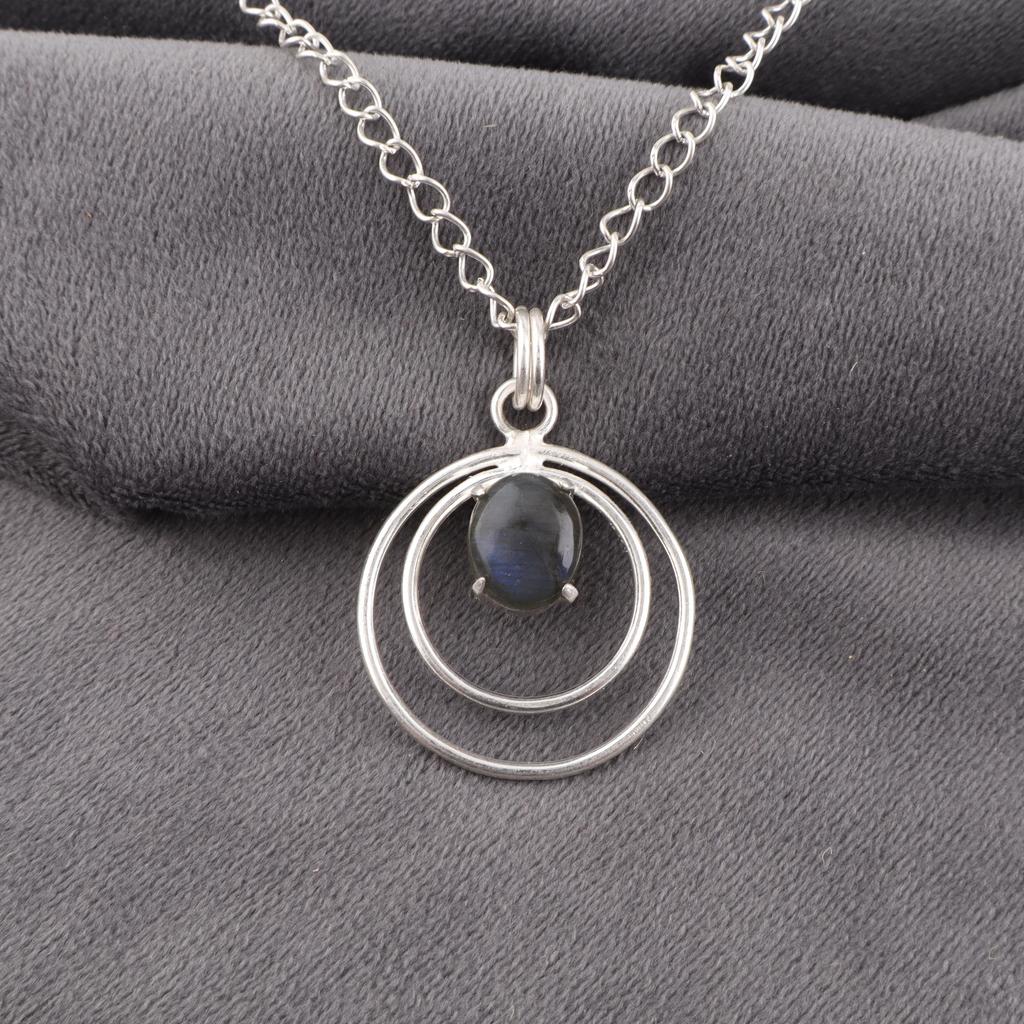 Labradorite Pendant, Handmade Gemstone 925 Sterling Silver Pendant Dainty Jewelry, For Gift Silver Jewelry