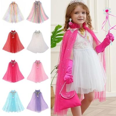 Accesorios de Cosplay Juego de Rol Chal de Princesa para Niños Atrezo de Escenario Malla Vestido de Actuación Ropa de Disfraz Chal de Malla Halloween