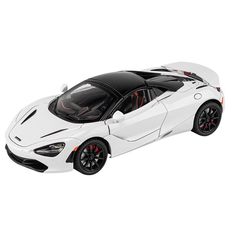 1:24 McLaren 720S Alloy Sports Car Model Toy with Sound & Light, Pull-Back Action, and Opening Four Doors.