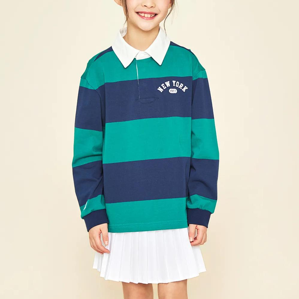 New MLB Polo Shirt SS23 Green Kids' 7APQBV131-50GND