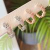 Women's Point Accessory Flower Pink Hoop Earrings