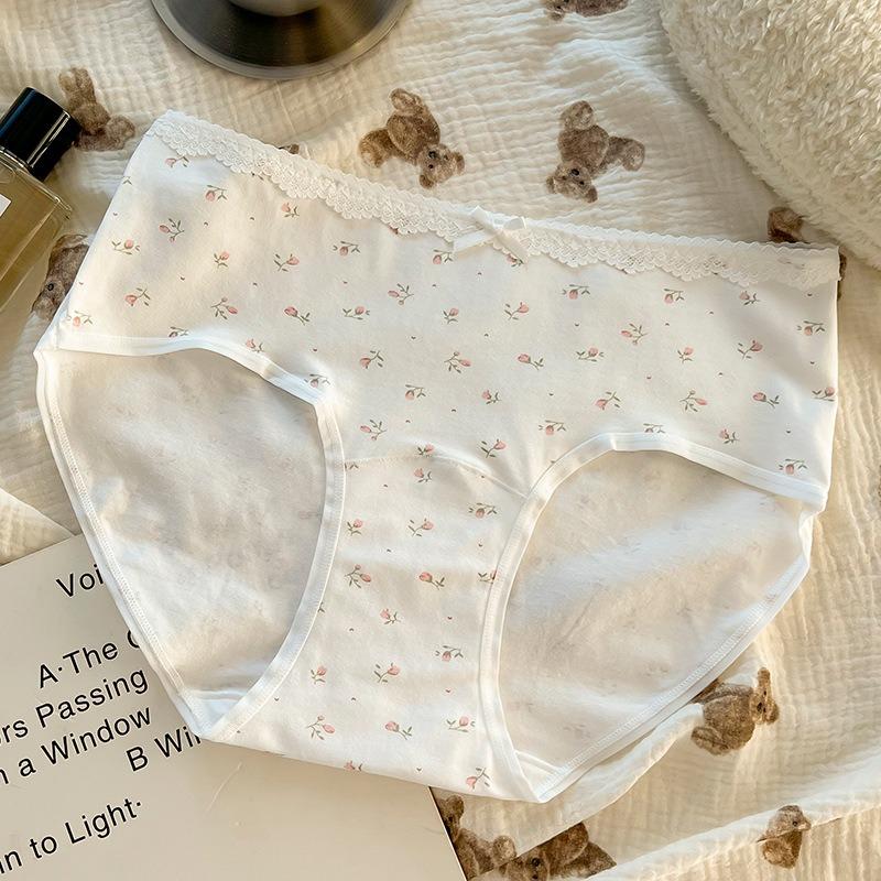 Big Size Girls Summer Thin New Sweet Floral Waist Breathable Underwear