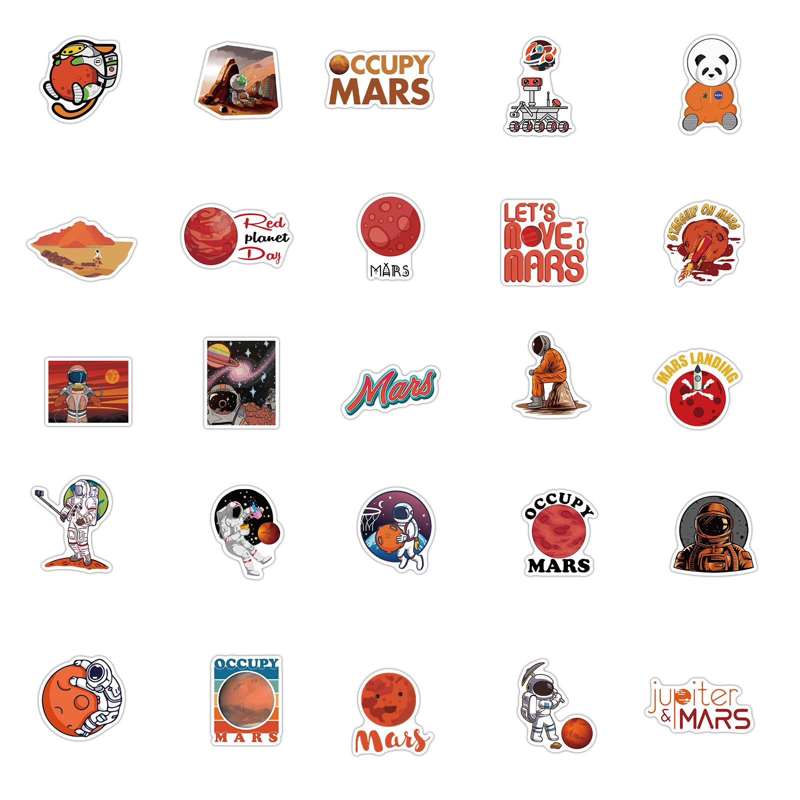 

50 NASA Mars series graffiti stickers Personalized decoration motorcycle suitcase waterproof and stickable