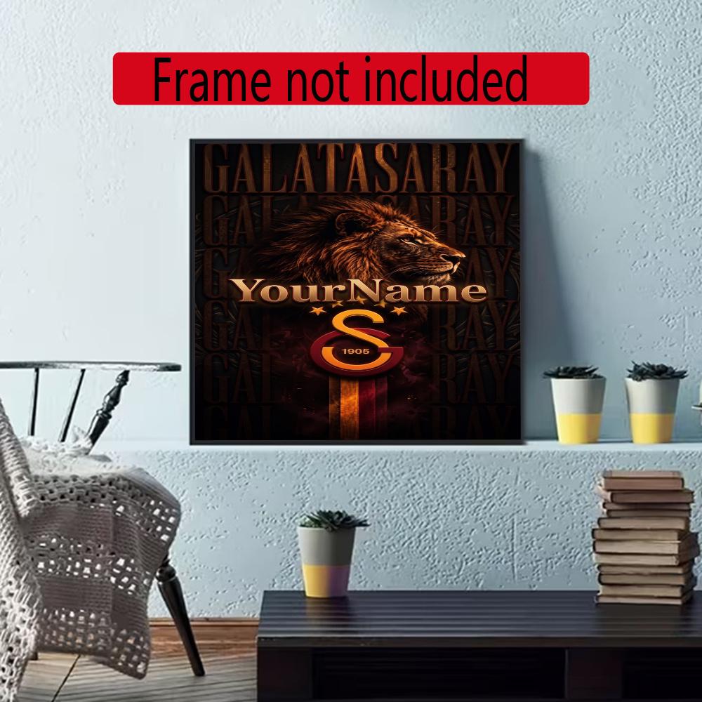 Galatasaray Personalized Name Round Diamond Painting Kit Diamond Embroidery Painting Rhinestones Mosaic Frameless Handwork Decoration Arts