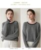 Women's Trendy Striped Cashmere Knit Pullover Sweater - Round Neck, Long Sleeve, Autumn/Winter Casual Wear