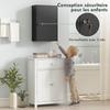 Medicine Cabinet, 2-Shelf 3-Tier, Lock, 40 x 18 x 60 cm, 2 Keys, Metal, Black