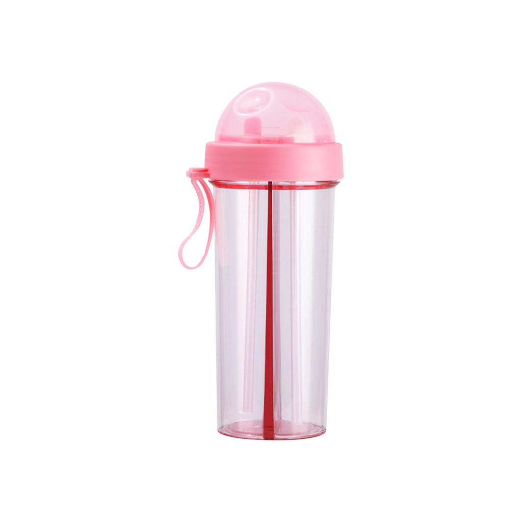 Creative Water Cup,One Cup Of Two Different Drinks Two Straws Couple Outdoor Drinking Cup For Camping Hiking Backpacking Travel