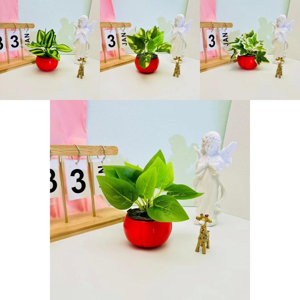 Epipremnum Aureum Plastic Indoor Plant Pot With Realistic Greenery For Living Room
