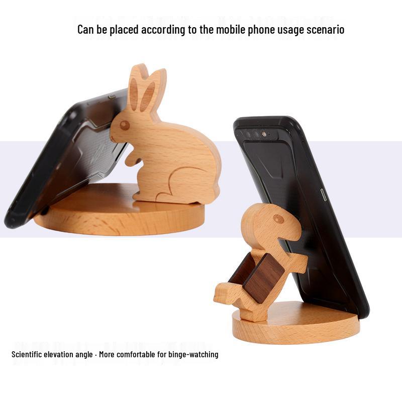 Beech Wood Phone & Tablet Stand: Lazy Person's Desk Ornament & Gift