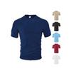 Men's clothing European and American summer sports and leisure loose breathable round neck towel jacquard cloth men's short-sleeved Polo shirt