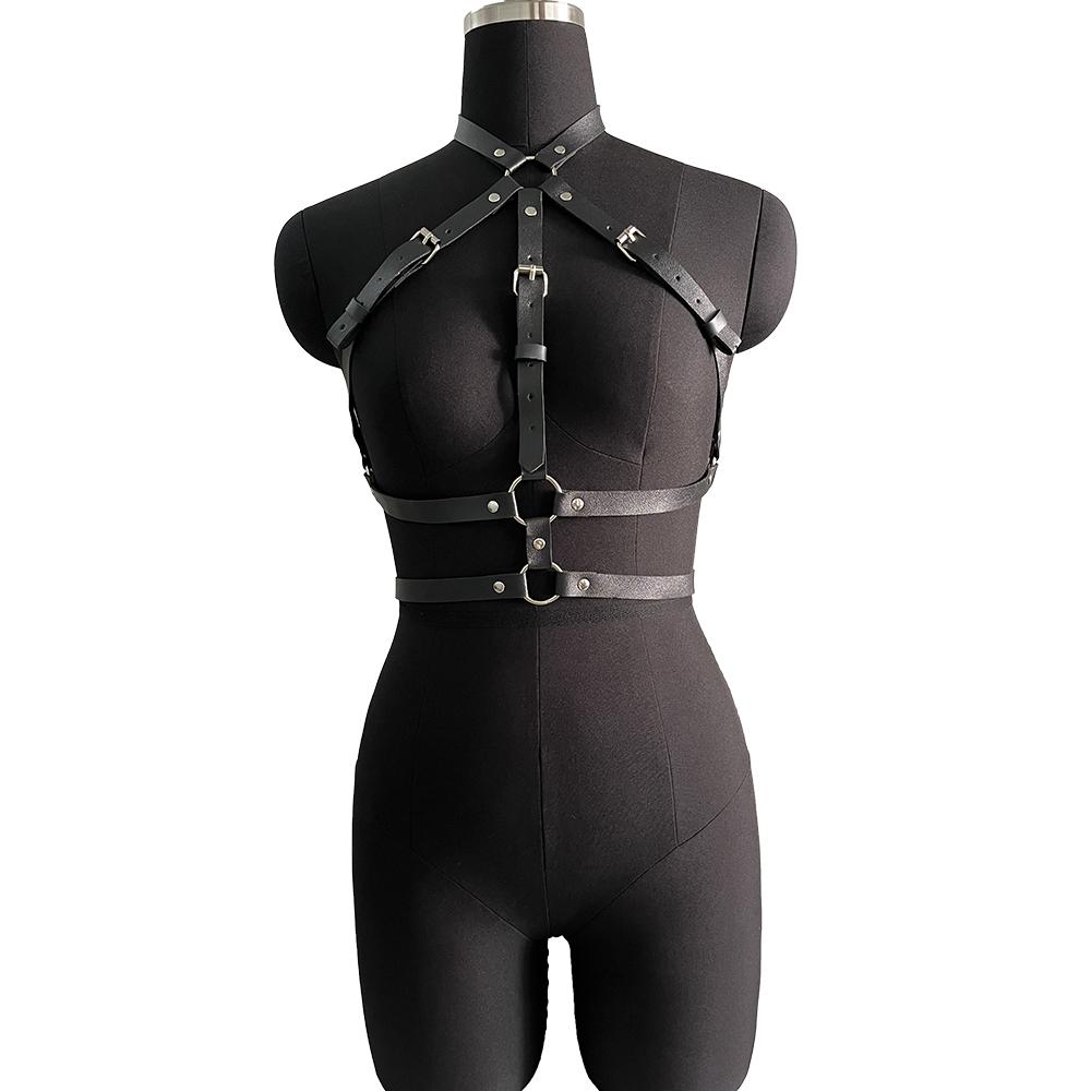 Women Sexy Bondage Harness Set Leather Lingerie Fetish Couple Underwear Thigh Garter Stocking Women's Harness Bra Sword belt