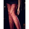 Zhixin Baroque Aurora Floral Jacquard Black Stockings Sexy Shiny Silky Ultra-Thin T Crotch cutout opening