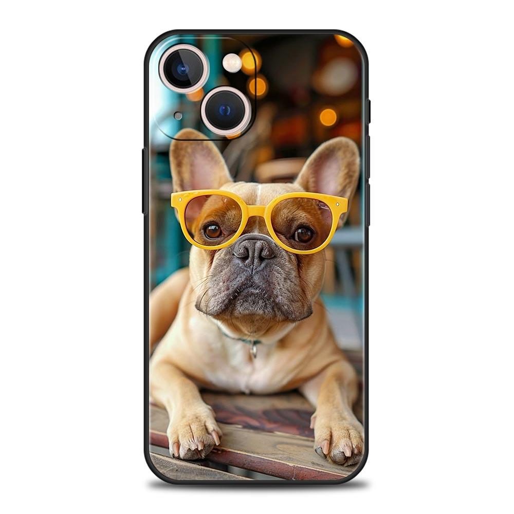 French Bulldog Dog Pet Luxury Phone Case For iPhone 17 Air 16 Plus 13 15 14 12 11 Pro MAX 7 8 SE Soft TPU Black Cover
