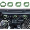 Air Conditioner/Headlight Switch Knob Trim for 2018+ Jeep Wrangler JL JT Green