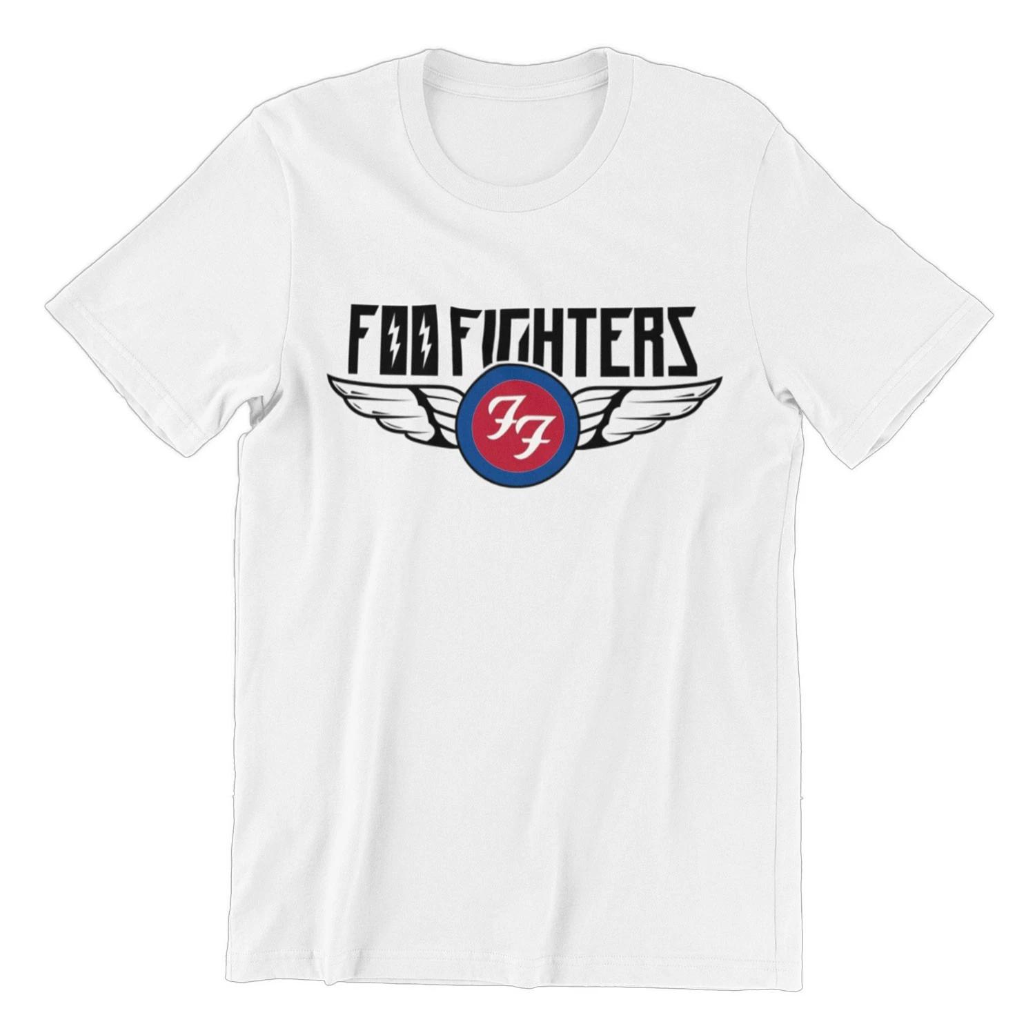 Men s Foo Fighters Flash Wings T-shirt Large White XXXL