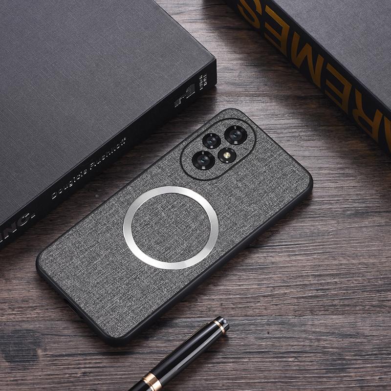 For Honor 200 5G Magnetic Case TPU+Cloth Phone Cover Smooth Touch