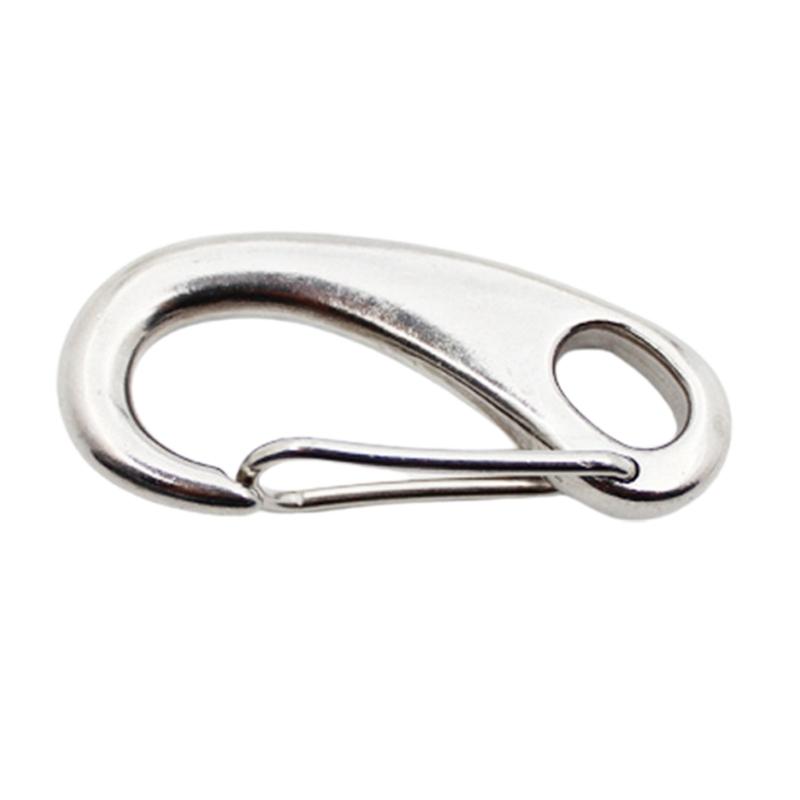 5 Pcs Stainless Steel Eggs Shape Spring Snap Hooks Belt Carabiner Quick Release Fastner Hook for Outdoor Hiking, Camping