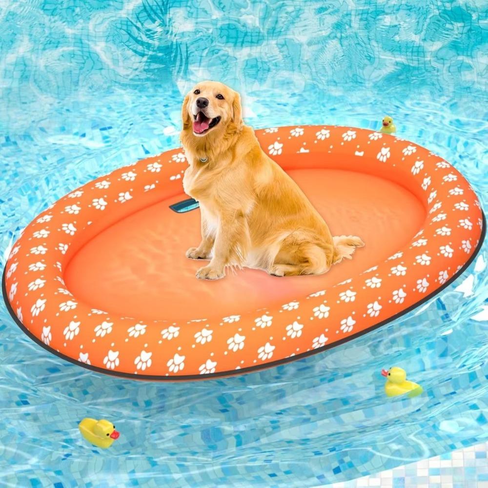 PVC Dog Swimming Float Foldable Pet Floating Raft Portable Pet Inflatable Raft Sunbath