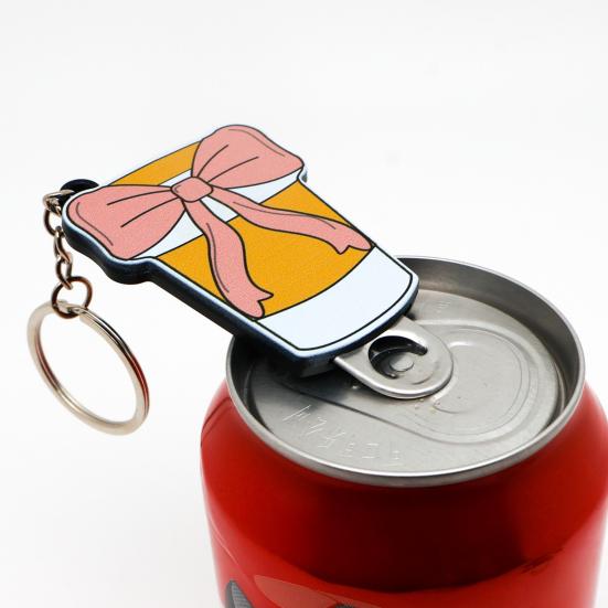 Soda Can Opener Bow Keychain Beverage Can Top Ring Opening Tool Bow Key Ring Pendant Backpack Bag Purse Charm