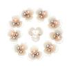 10PCS Pearl Flower Rhinestone Buttons Sparkling Crystal Hairpins Decoration Clothes Sewing Accessories