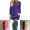Stylish Women's Pullover Long Sleeve Solid Button Sweatshirt Top For Casual Wear