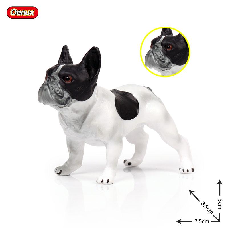 Oenux Lovely French Bulldog Animals Cute Puppy Sleep Lazy Dog Action Figures Model Figurine PVC Home Decoration Education Toy