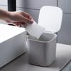 Desktop Trash Can with Flip Cover Mini Trash Bin Home Office Desk Bedside Table Plastic Waste Container