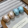 Dopamine Oval C-Shaped Stud Earrings Women'S Light Luxury Resin Design Sense Blue Oil-Dripping Exquisite Earrings