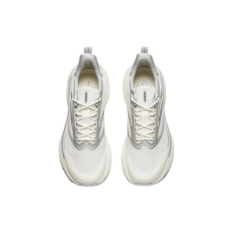 Anta Cushioning, Wear Resistant Low Top Running Shoes Men's White Silver Sneakers 912345538-2
