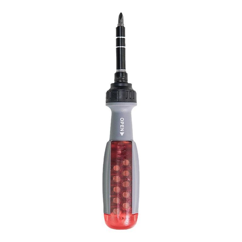 Multifunctional Ratchet Screwdriver Set with Phillips, Flathead, Hex, U-shaped, Y-shaped, and Torx Bits.