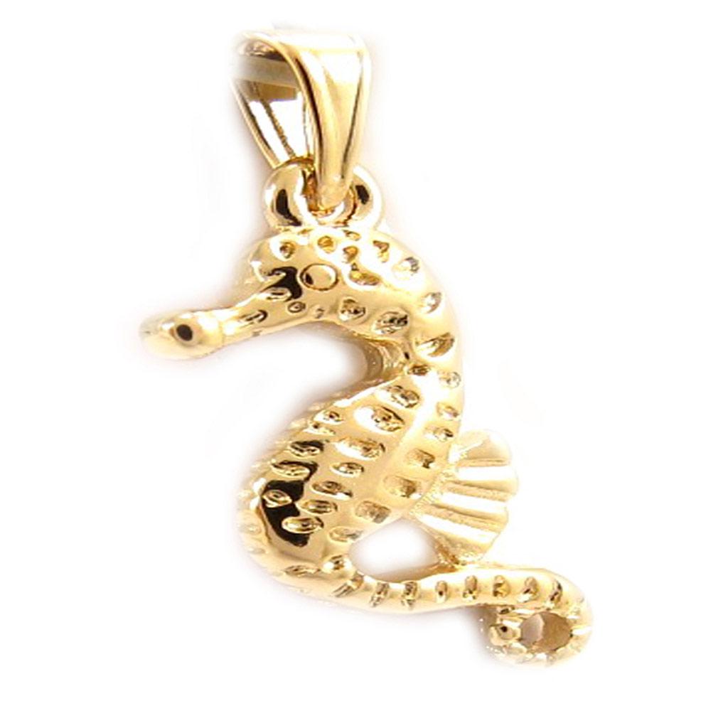 Les Trésors De Lily [L4388] - Gold Plated 'Seahorse' Pendant - 20x10 Mm