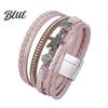 Bracelet Casual Accessory Women Braided Multi-Layer Bohemian Faux Leather Rope