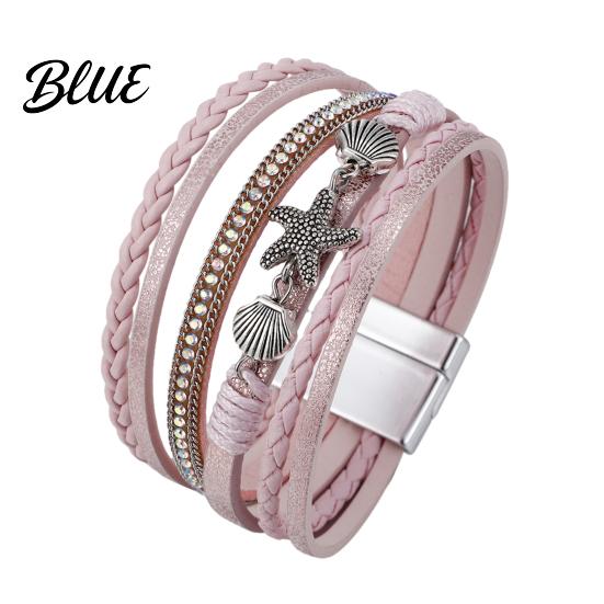 Bracelet Casual Accessory Women Braided Multi-Layer Bohemian Faux Leather Rope