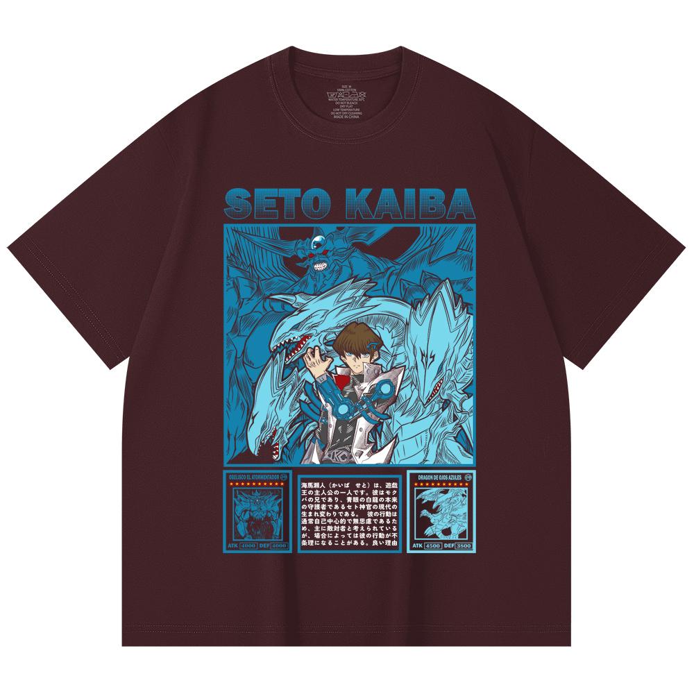230 Gsm 100% Cotton Yu-Gi-Oh V6 Seto Kaiba Print Unisex Heavy Cotton T Shirt
