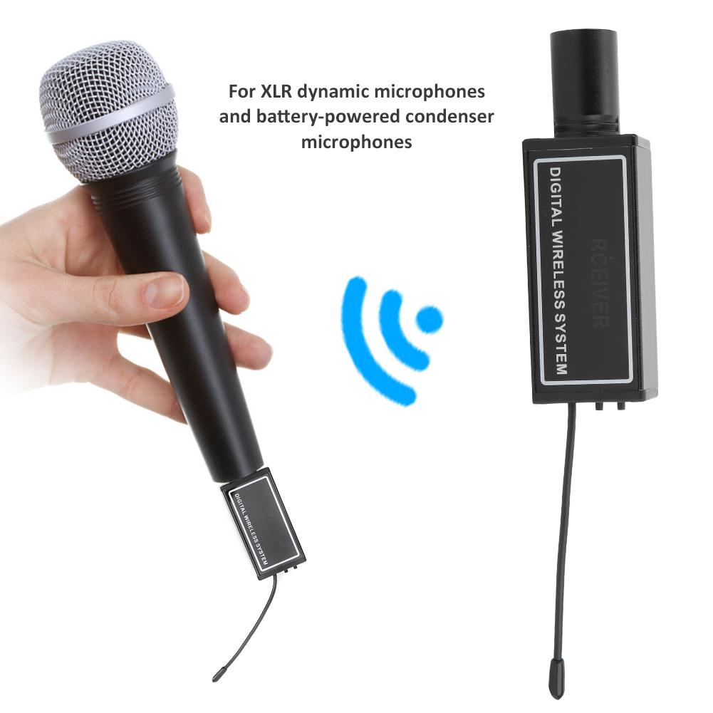 Digitales Drahtloses Audiosystem Eingebaute Batterie Mikrofon Sender Empfänger 900 930Hz(Schwarz )