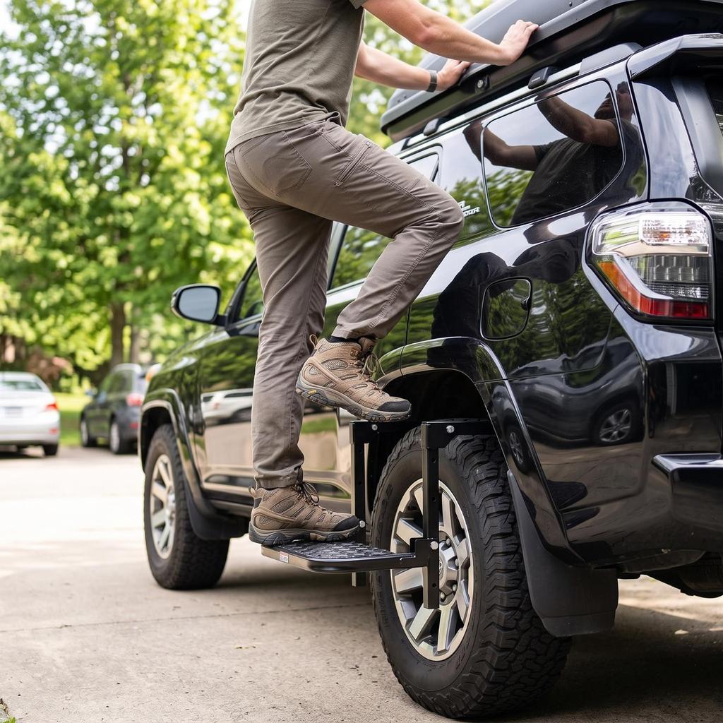 Truck Tire Step Heavy Duty Over the Textured for Car Washing, Campers