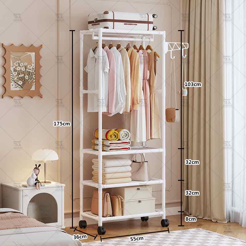 Multifunctional Large-Capacity Indoor Clothes Drying Rack and Wardrobe Cupboard