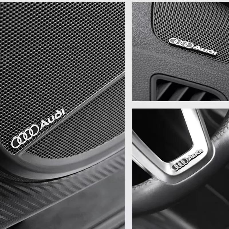 4pcs/lot Hi-Fi Speaker 4JHGEo Speaker 3D Aluminum Badge Emblem Stereo Sticker For 4JHGE A3 A4 A5 A6 A7 A8 S3 S4 Q2 Q3 Q5 Q7