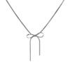 Elegant Butterfly Knot Titanium Steel Snake Chain Necklace For Women Chic And Versatile