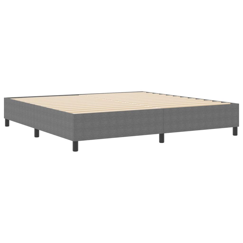 Platform Bed Frame Light Grey 200 x 200 cm Corduroy Fabric