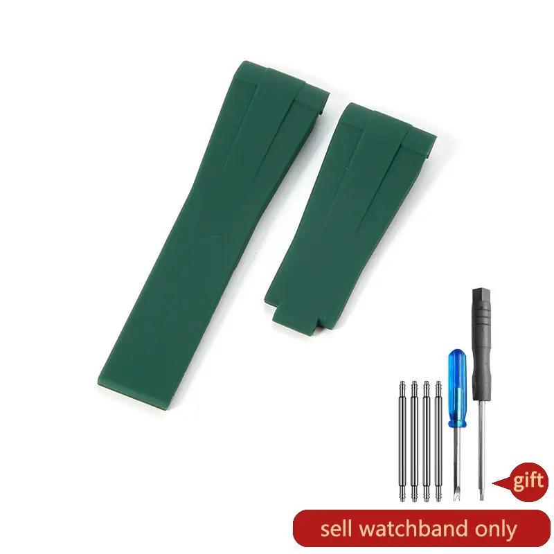 Herren 20mm Bogen Natürliches Gummi Uhrenarmband für Rolex Schwarz Grün Blau Wasser Geister Daytona Submariner Wasserdicht Weiches Uhrenarmband 20mm