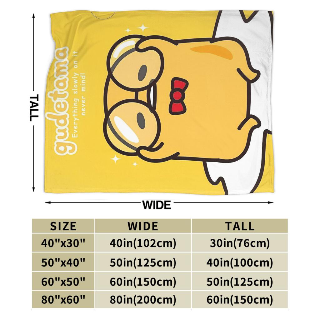 Lazy Egg Gudetama  Throw Blanket for Couch  Soft Cozy Plush Blanket 50x60 Inch Multi-size Bedspread for All Seasons