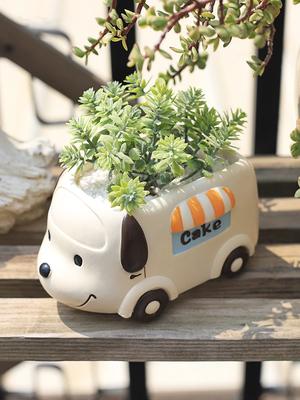 Food Truck-Serie – Pflanzgefäß aus Kunstharz für Sukkulenten, Kakteen, Luftpflanzen, niedliche Tier-Blumentöpfe, Figuren als Tischdekoration für Zuhause und als Geschenk